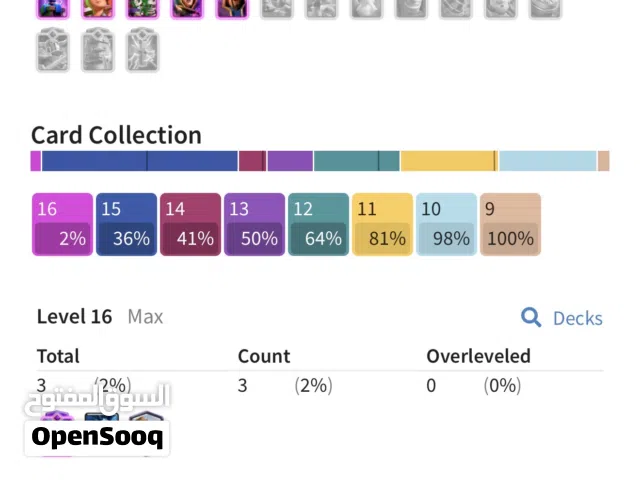 كلاش رويال لفل 68. 44 بطاقة لفل 15 و 3 بطاقات لفل 16 و 29 تطور 3 ابطال. 10 الاف كأس مليونين ونص كوين