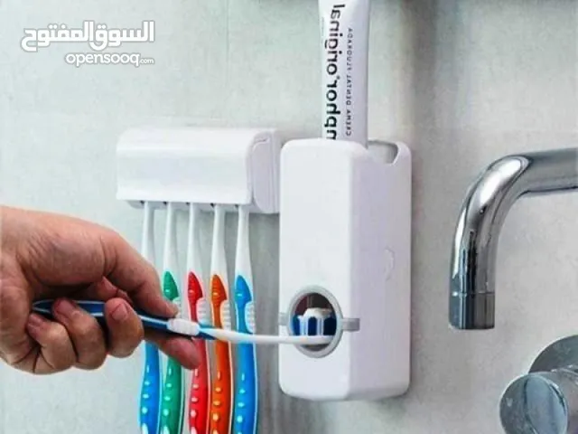 مكبس معجون الاسنان + حماله فراشي اسنان حمالة