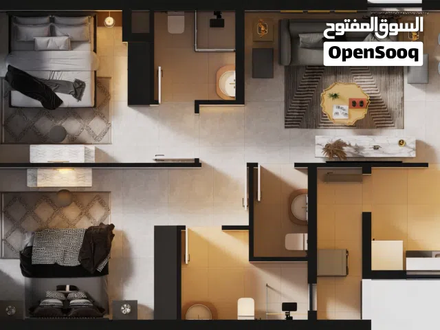 شقة من غرفتين مطله على الشروق