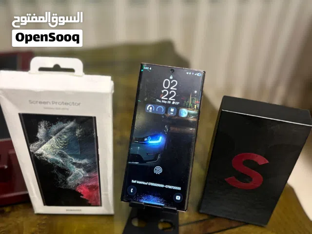 Samsung S22 Ultra أمريكي Snapdragon – Burgundy – نظيف جداً + كرتونة