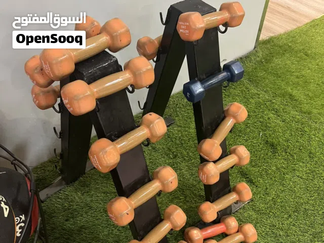 دانبيل و اوزان حرة و بار مع الاستاند للبيع Dumbbells free weights and bars for sale