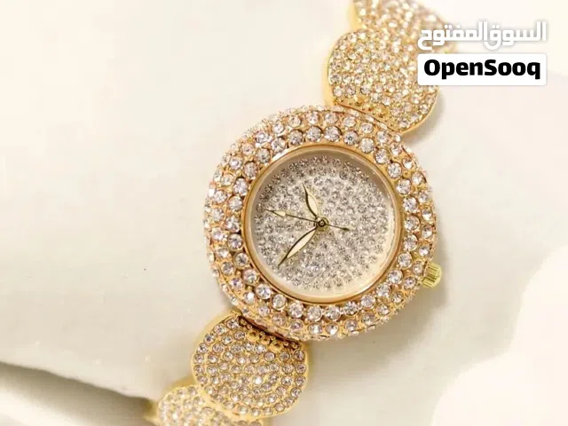 Luxury Rhinestone Quartz Bracelet Women's Watch - Golden & Silver