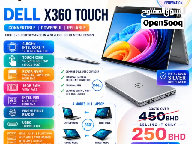 Dell X360 Touch i7 12th Gen 16/512 with Pen