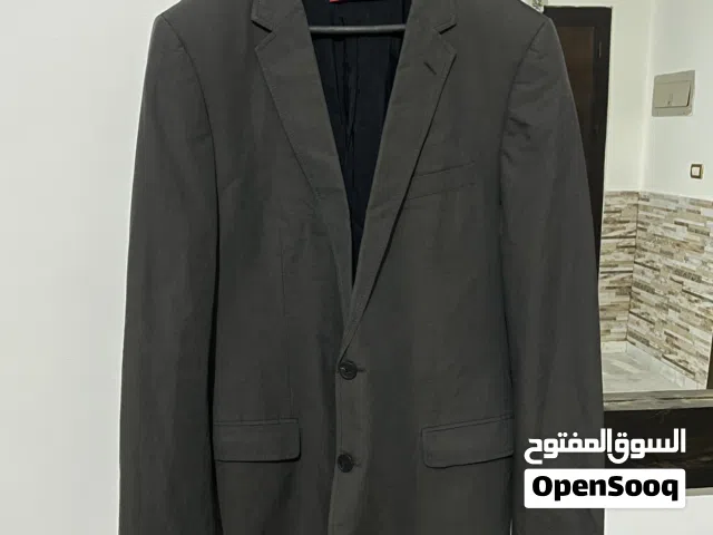 HUGO Hugo Boss Blazer Jacket Mens 42L Charcoal Grey Pick Stitch Sport Coat Aiko