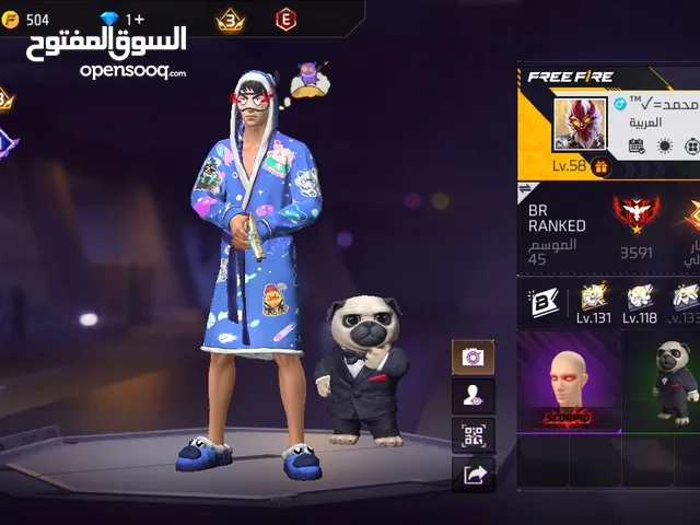 حساب فري فاير للبيع (شوف الوصف )