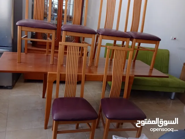 طاوله سفرة خشب زان مع 6 كراسي