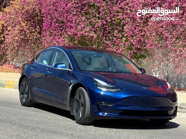 Tesla Model 3 Standerd Plus 2020 تيسلا موديل 3 2020 لون كحلي وداخلي ابيض فحص 4 جيد