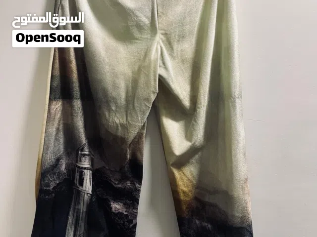 Hand-Painted Landscape Wide-Leg Trousers