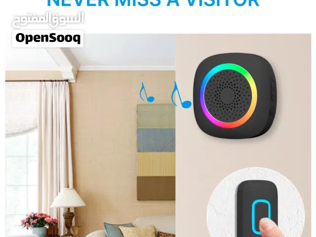 جرس باب لاسلكي مدى 300 متر مع اضائه جرس مع اضائه LED جرس Wireless doorbell يستخدم داخلي و خارجي