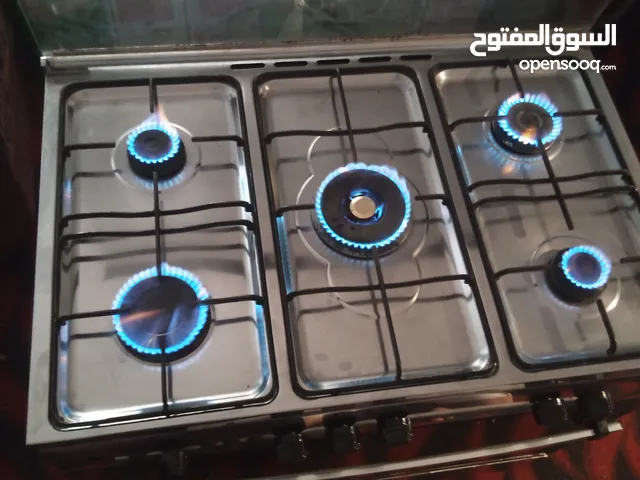غاز 5 عيون ستاليس ستيل كامل نوع فريش 90 سم شغال ميه ميه للبيع