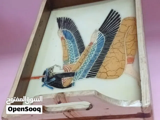 صوانى خشبيه من الخشب الطبيعى بطابع مصرى قديم