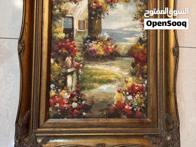 تم تعديل السعر مجموعة لوحات رسم يد مع اطارات فخمة ومقاييس مختلفة كل لوحة مكتوب عليها سعرها مع حجمها