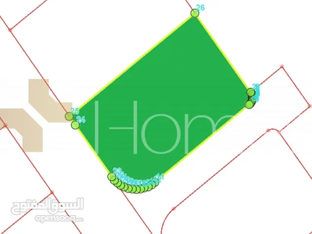 ارض للبيع في ابو السوس - البصة بمساحة 1,032م