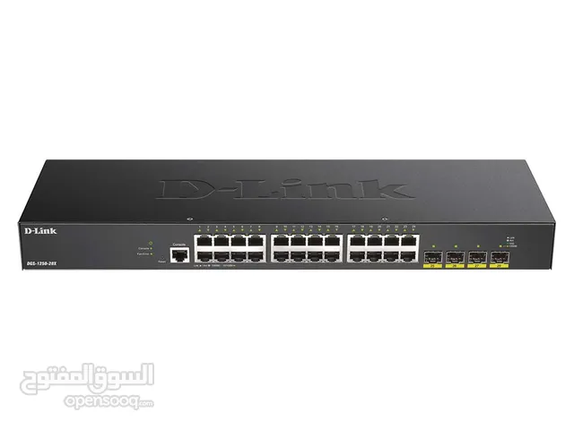 D-Link DGS-1250-28X 28-Port Smart Managed Switch with 10 Gigabit Uplinks سويتش ذكي مُدار بـ 28 منفذً