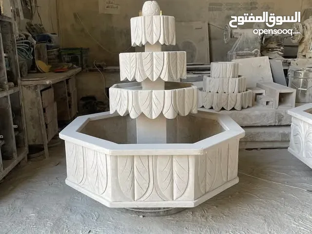 نوافير وشلالات جميع انواع الحجر البناء وديكورات