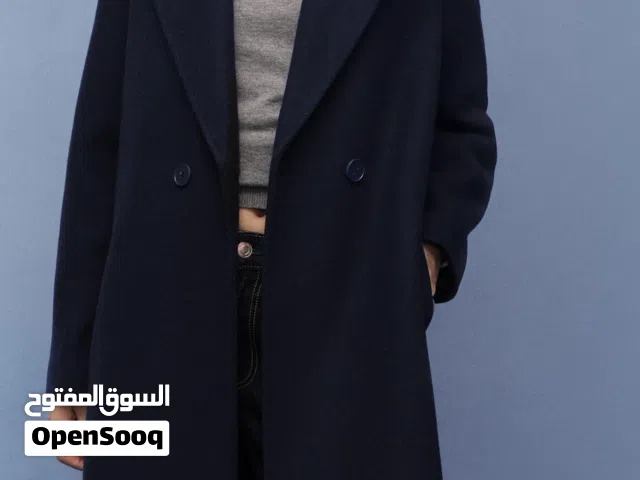LONG BELTED COAT : Navy blue  New not used before   سترة زرقاء جديدة / جاكيت طويل