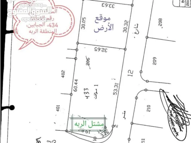 دونم أرض يبعد 20 متر عن الشارع الرئيسي -الربه /الكرك