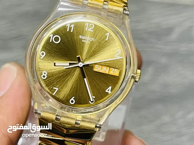 سواتش سويسري swatch swiss الساعة بحالة الوكالة بدون علبة وكفالة شغالة 100%