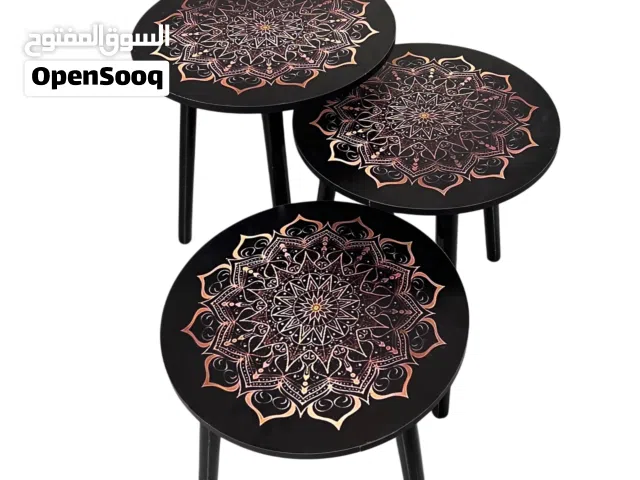 طاولات جانبيه دائريه بنقشه ماندالا فنيه