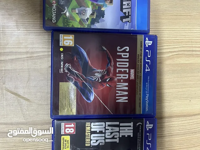 PlayStation 4 games :spider man +Minecraft+the last of us