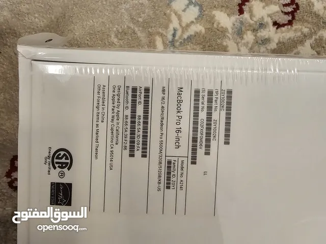 Macbook i9- 2019 - 32 GB RAM - With Apple Warreny