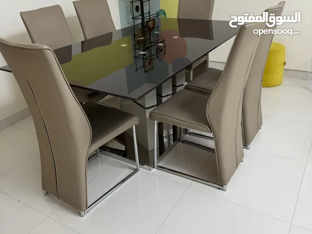 Dining Table + Chair - 6 Seater Glass Top and strong support