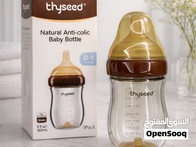 زجاجة أطفال زجاجية مضادة للمغص من Thyseed سعة 160 مل (0–1 شهر)