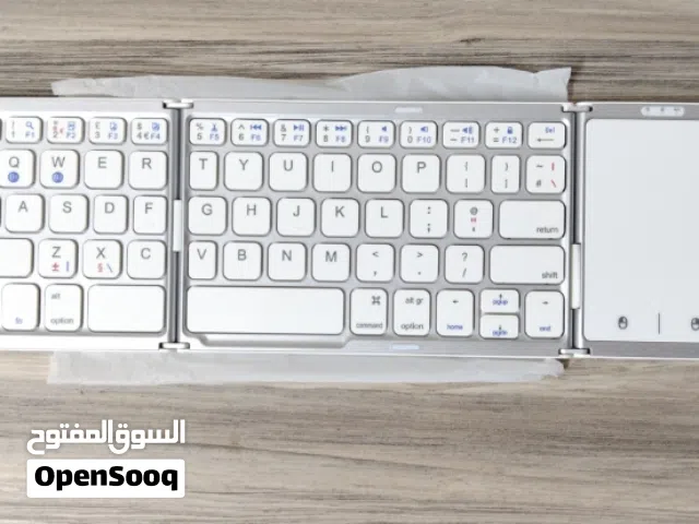 كيبورد بلوتوث الذكي من  Seenda الأبيض الملكي  طي ثلاثي + تاتش باد مدمجة  بلوتوث 5.1  شحن Type-C