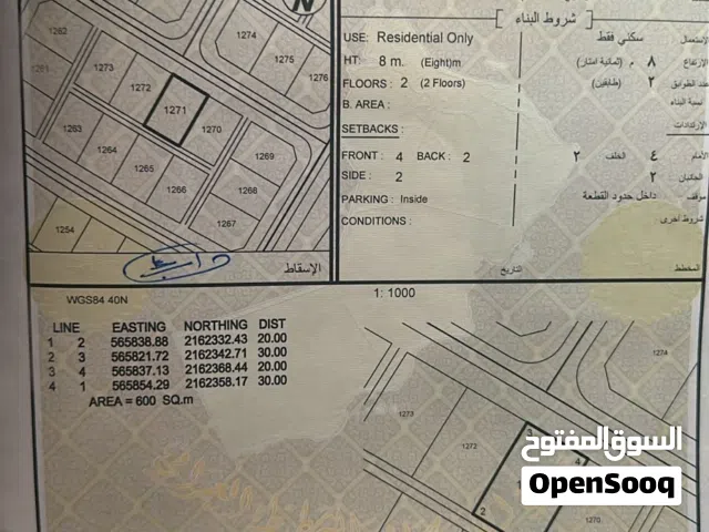 ارض سكنيه في ولاية الدقم