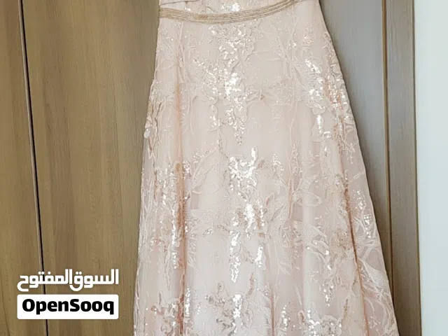 Stunning Rose Gold Sequin Formal Dress – Off-The-Shoulder Blush Evening Gown / Prom Dress