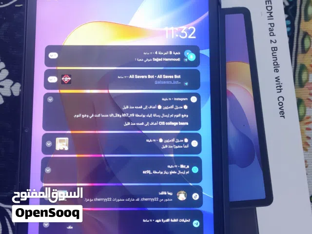 تابلت Redmi Pad 2  البطارية9000mA الشاشة90فريم،الذاكرة 128كيكا الجهاز نضيف اخو الجديد استعمال قليل