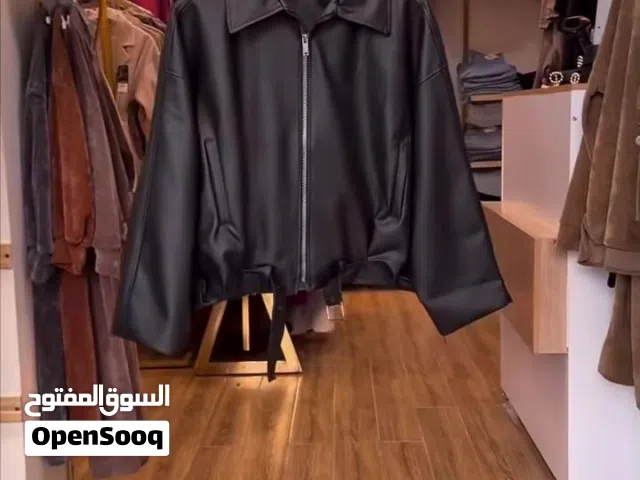 جاكيت جلدي Leather Bomber Jacket