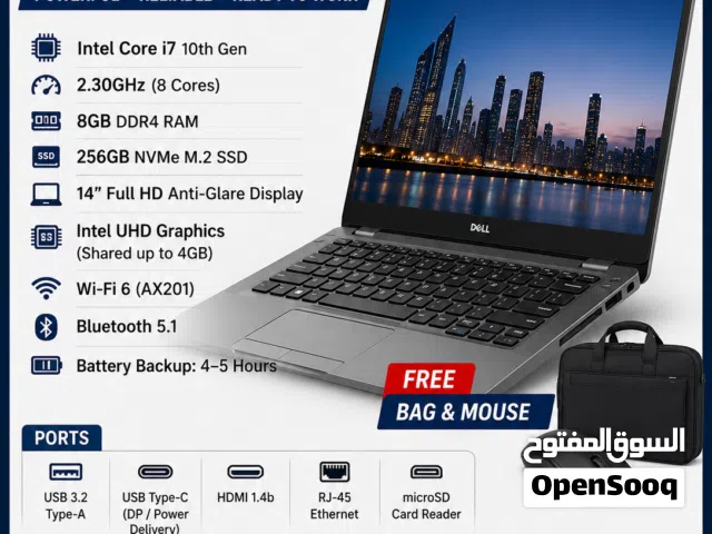 Dell Latitude 5410 Business Laptop – Intel Core i7 10th Gen  8GB RAM  256GB SSD  FHD Display