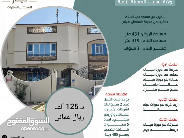 419 m2 More than 6 bedrooms Townhouse for Sale in Muscat Al Maabilah