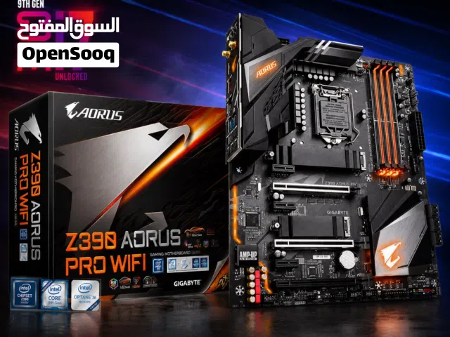 لوحة أم GIGABYTE Z390 Auros bro wifi مع معالج INTEL CORE I7 9700K