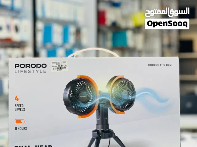 Porodo Lifestyle Dual-Head Fan in Muscat / Brand New