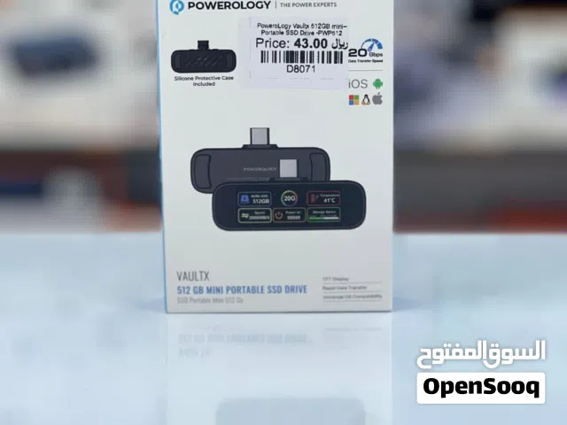 Powerology Vaultx 512Gb Mini Portable SSd Drive .