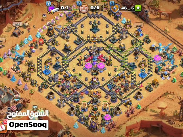 حساب كلاش أوف كلانس تاون 18 ماكس بس الفخاخ وملوك على 4 تطويرات اما ليلية ماكس للبيع اقرأ الوصف