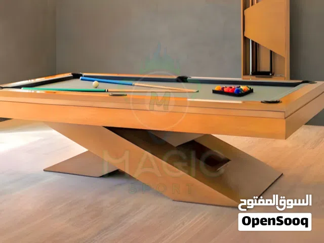 طاولة بلياردو مودرن أحترافية تصميم "الماچيك" خشب زان للمنازل والفلل".  سحر اللعب.. دقة التصنيع