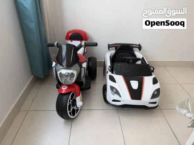 Kids Electric Ride-On Car and Motorcycle Set, Good Condition