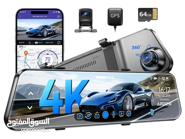 AZDOME PG17 12" WiFi Mirror Dash Cam 4K Front and 1080P Rear View Mirror Camera