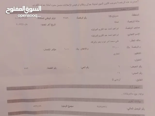 رخصة بوفية للبيع