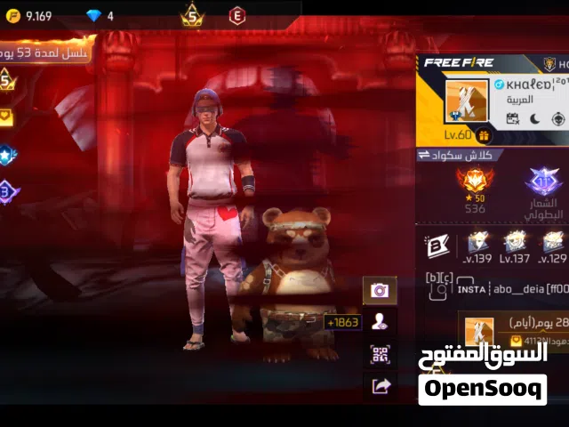 Free Fire Accounts and Characters for Sale in Tafila