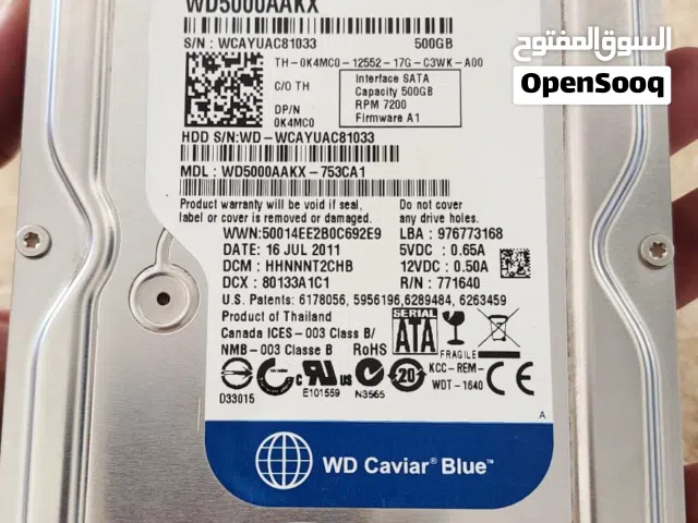 هارد WD Blue 500GB الأداء الكلاسيكي المستقر