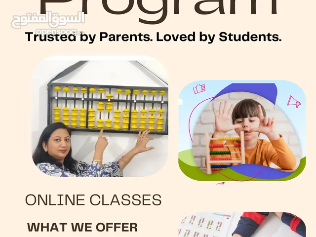 Abacus and all subject tutoring.
