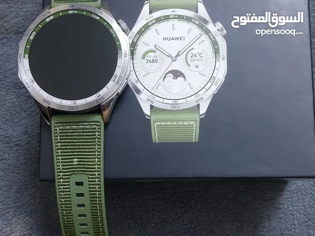 السلام عليكم للبيع ساعة هواوي جي تي 4 نضيفة جداً شاشة سوبر اموليد مواصفاته معروفة الون الزيتوني الري