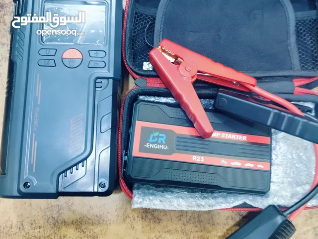 بنك باور وتوليع سيار وشحن هاتف بنك باور توليع سياره وكمبرسوري نفخ وشحن هاتف واضاء ليد 360دينار