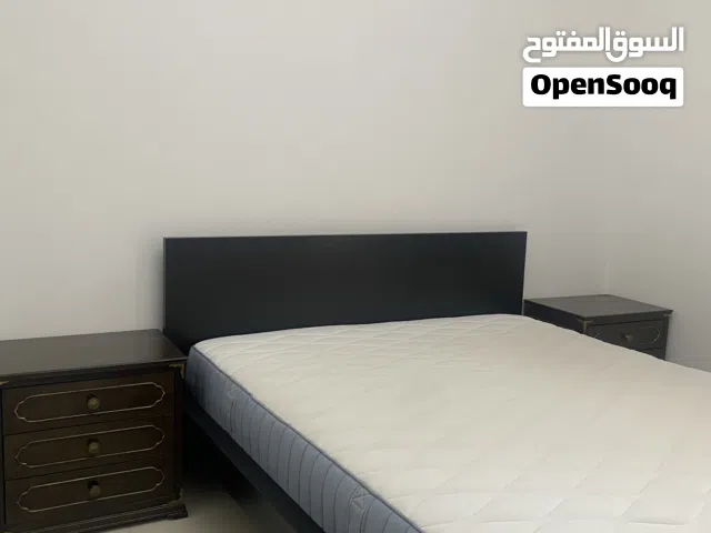 Queen bed frame with mattress and two bedside tables - brand new condition 180x200 IKEA