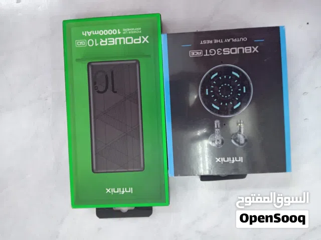سماعات أذن محمولة infinix + باوربانك 10000 infinix  جديد و عالية الجودة