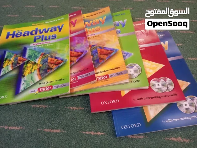 كتب انجليزي أوكسفورد جامعي للبيع عدد 6 ، مستعمل بشكل خفيف ، 3 ملون و 3 غير ملون